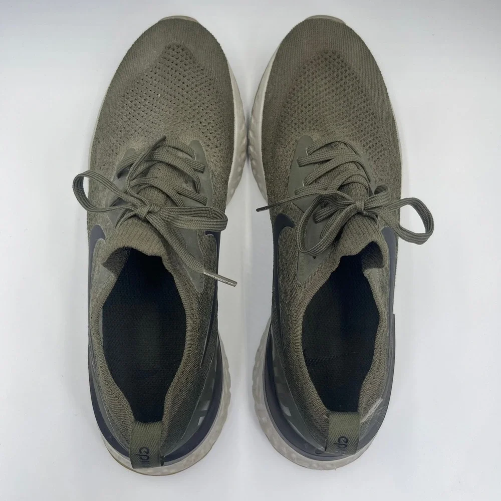 Nike Epic React Flyknit Men's 12 Olive Green Running Shoes AQ0067-300